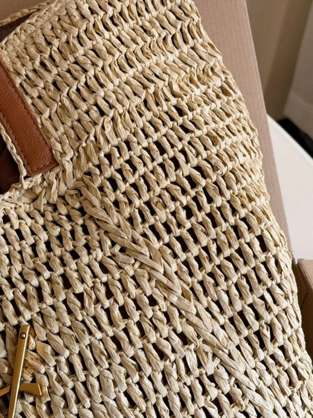 🧿Yves Saint Laurent🧿 straw woven tote bag 36x35cm